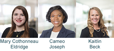 Mary Cothonneau Eldridge, Cameo Joseph, Kaitlin Beck